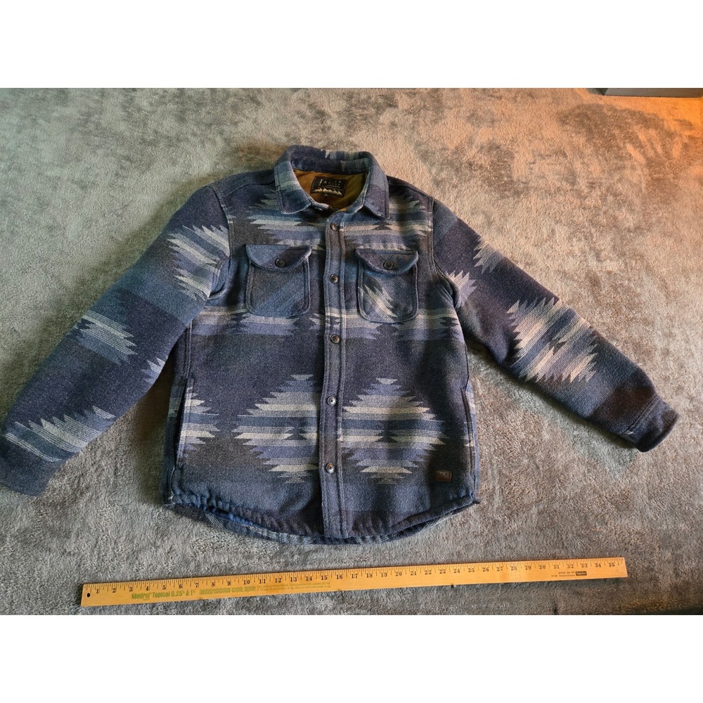 JACHS NY Shirt Jacket Mens M Blue Aztec Southwestern Wool Blend Shacket